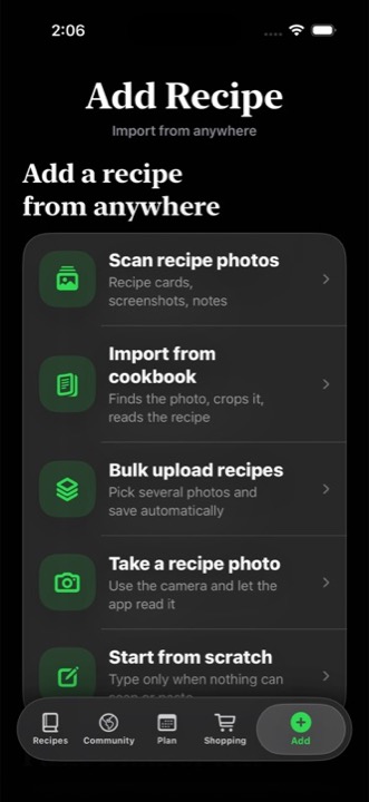 Import recipes in The Recipe Book app