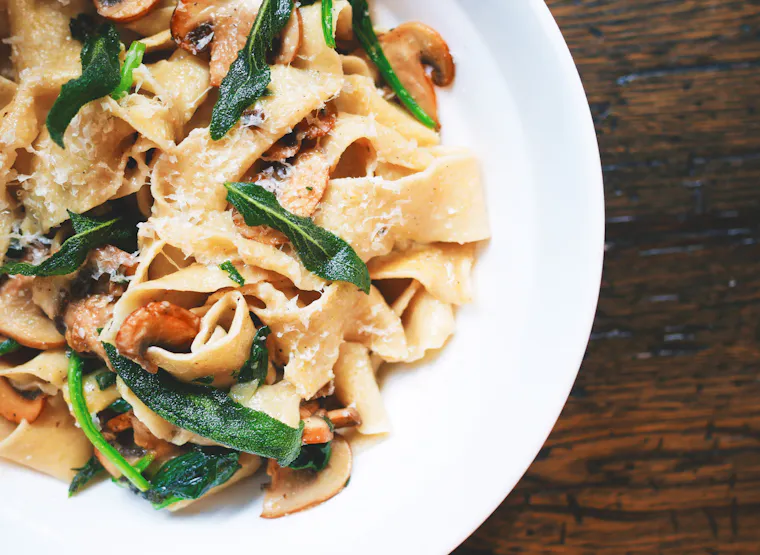 Fresh pasta recipe with herbs and Parmesan